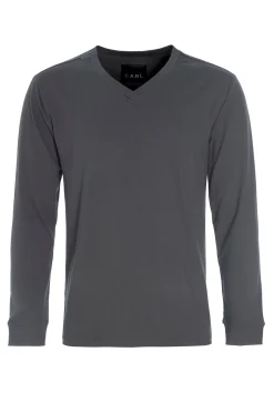 T-SHIRT MED V-HALS LANGÆRMET | 1021C|Henriette Steffensen Copenhagen New